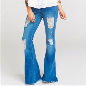 Show Me Your Mumu Philly Distressed Flare Jeans